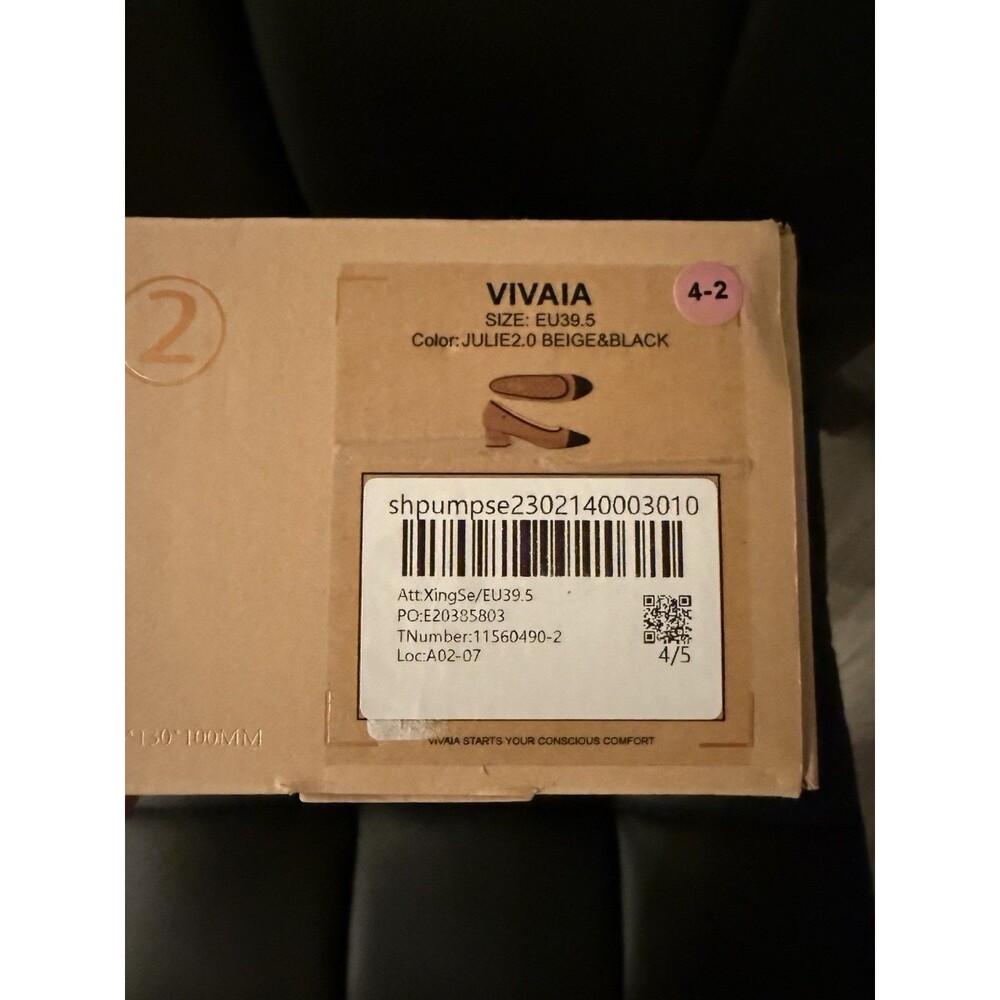 Vivaia Julie 2.0 Knit Pump Women's Sz 8.5 (EU 39.5) Beige Black - Picture 8 of 8